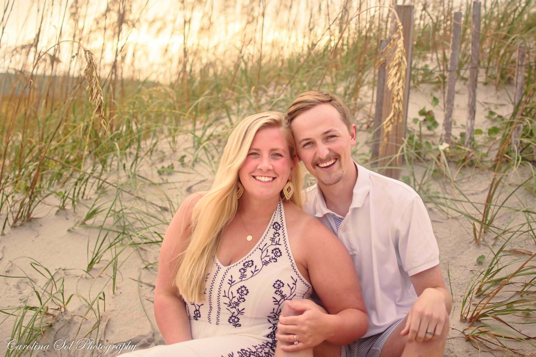 Newlyweds honeymoon couples photography Holden Beach NC.