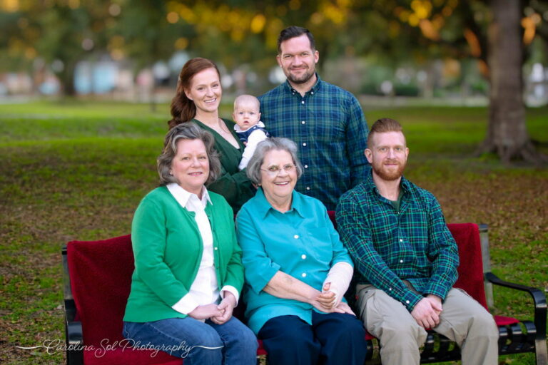 Generational family portrait photography sunset beach