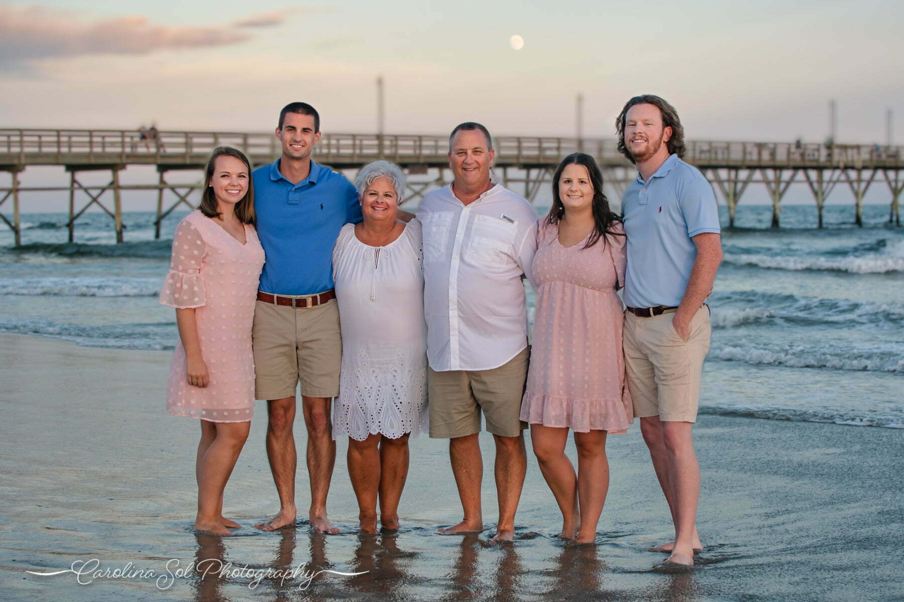 Lifestyle Sunset Beach family portrait photography NC