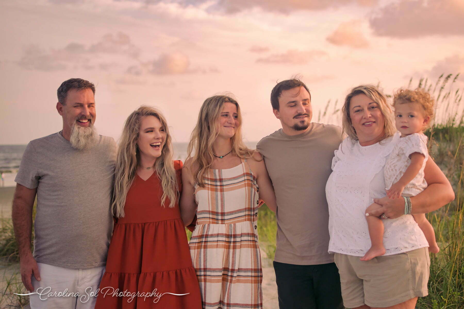 Sunset Beach candid family photography golden hour NC.