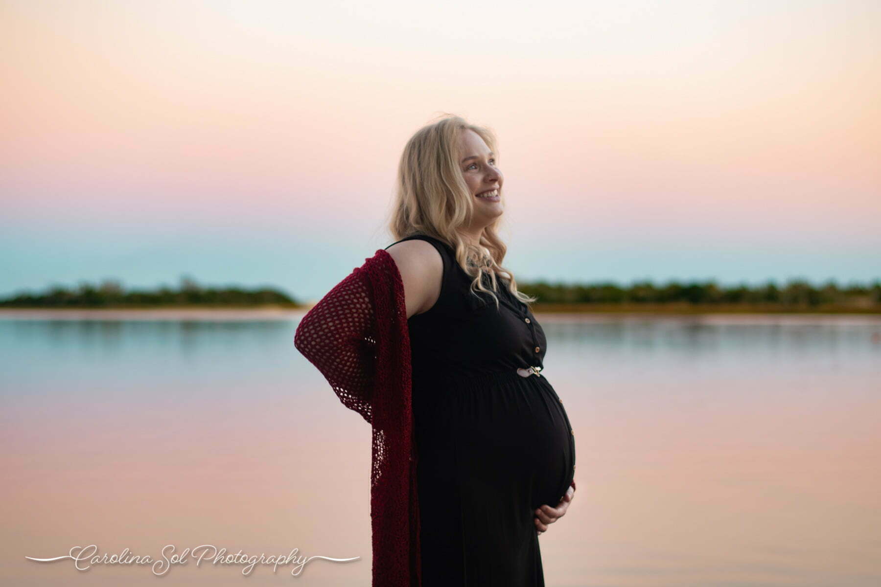 Fine Art Maternity Portrait Photography Sunset Beach NC