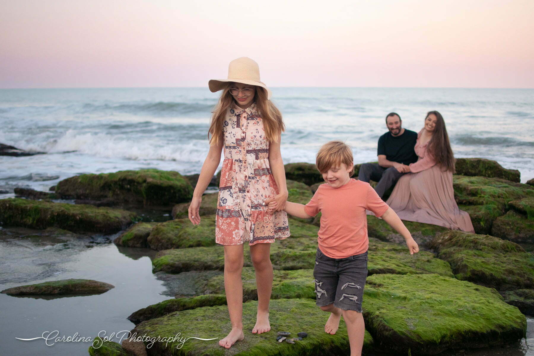 Candid family portraits Kure Beach photography,