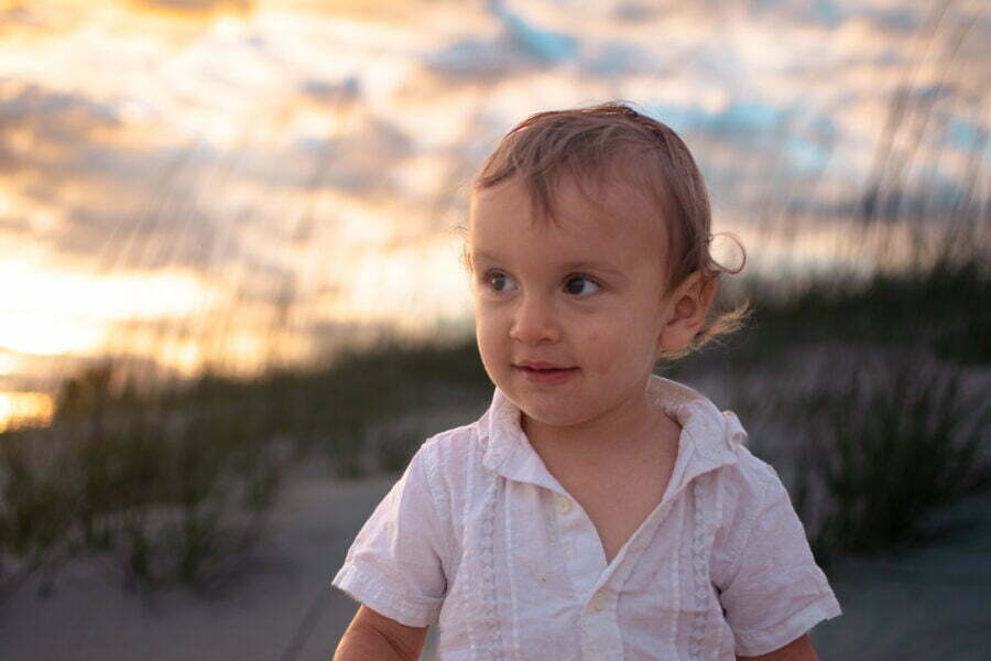 Lifestyle child portrait photography session at Sunset Beach, NC.