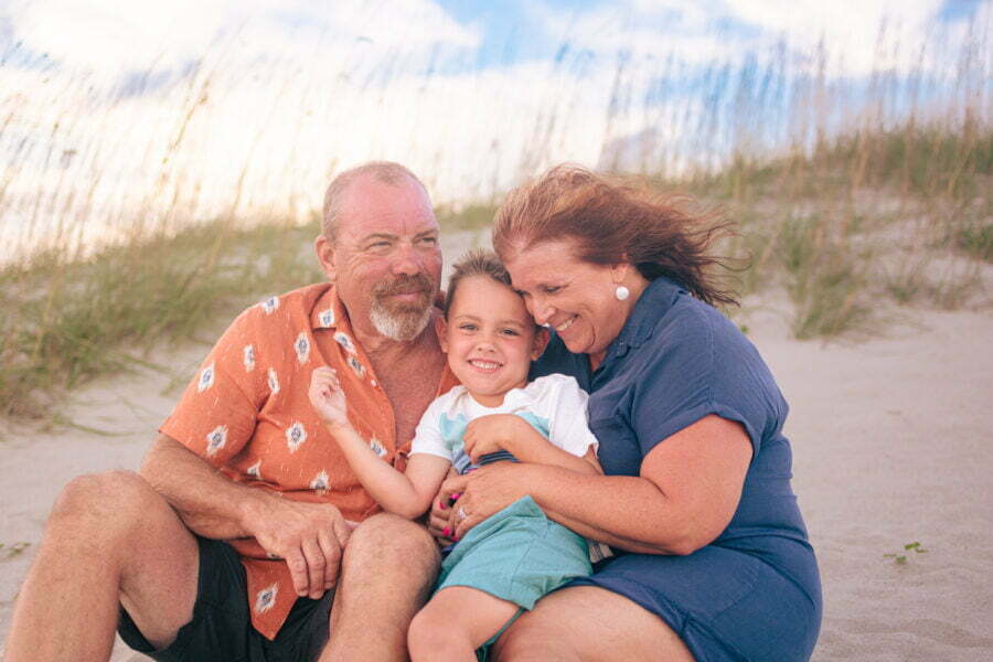 Extended family lifestyle portraits Holden Beach, NC.