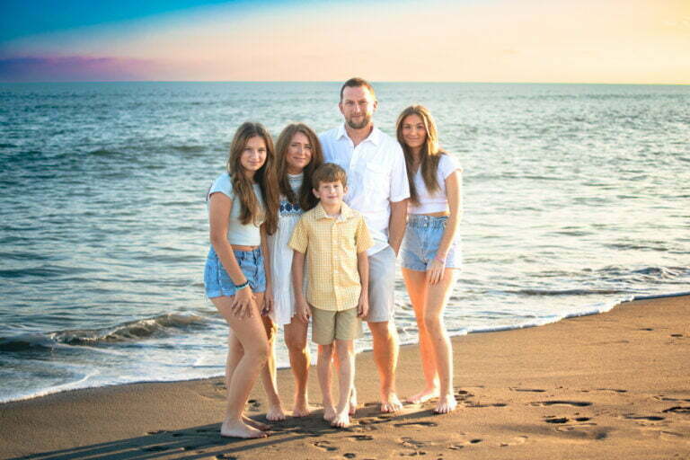 Holden Beach, NC family photography session at sunset.