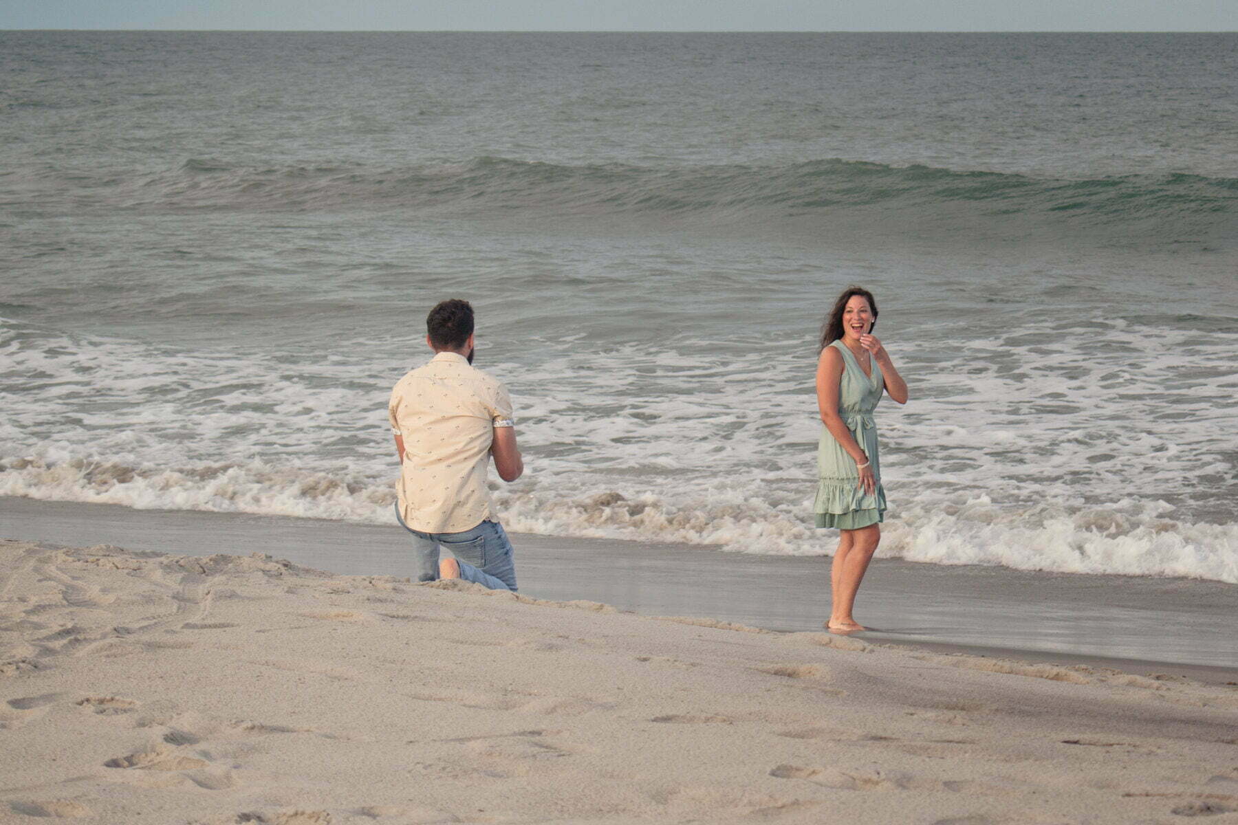 Kure Beach, NC surprise proposal engagement photographer.
