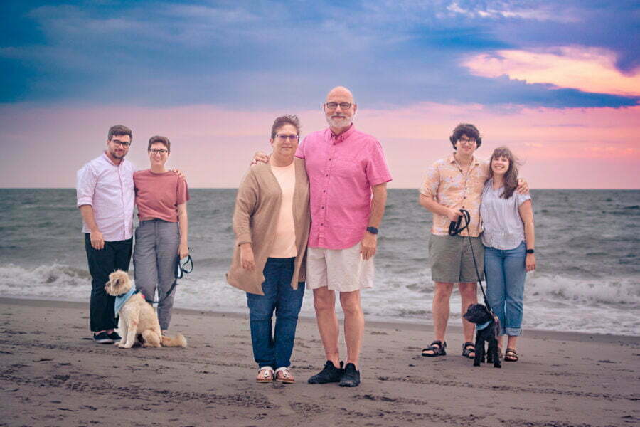 Extended family portrait lifestyle photography Oak Island, NC.