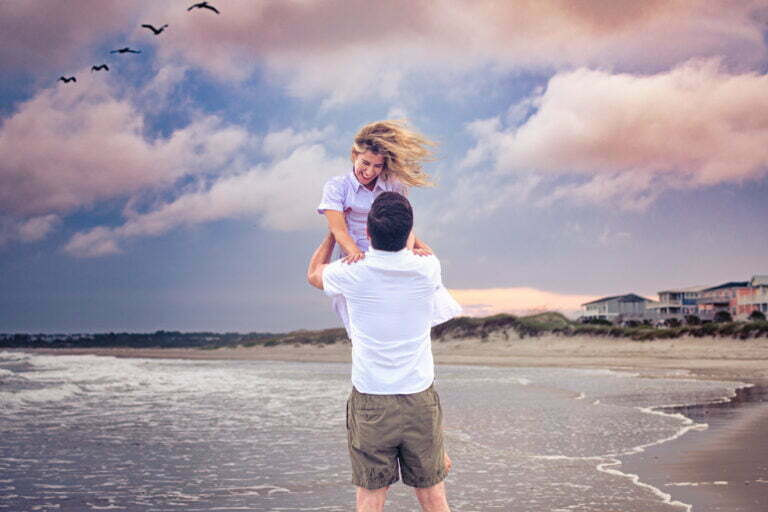 Oak Island couple engagement photography