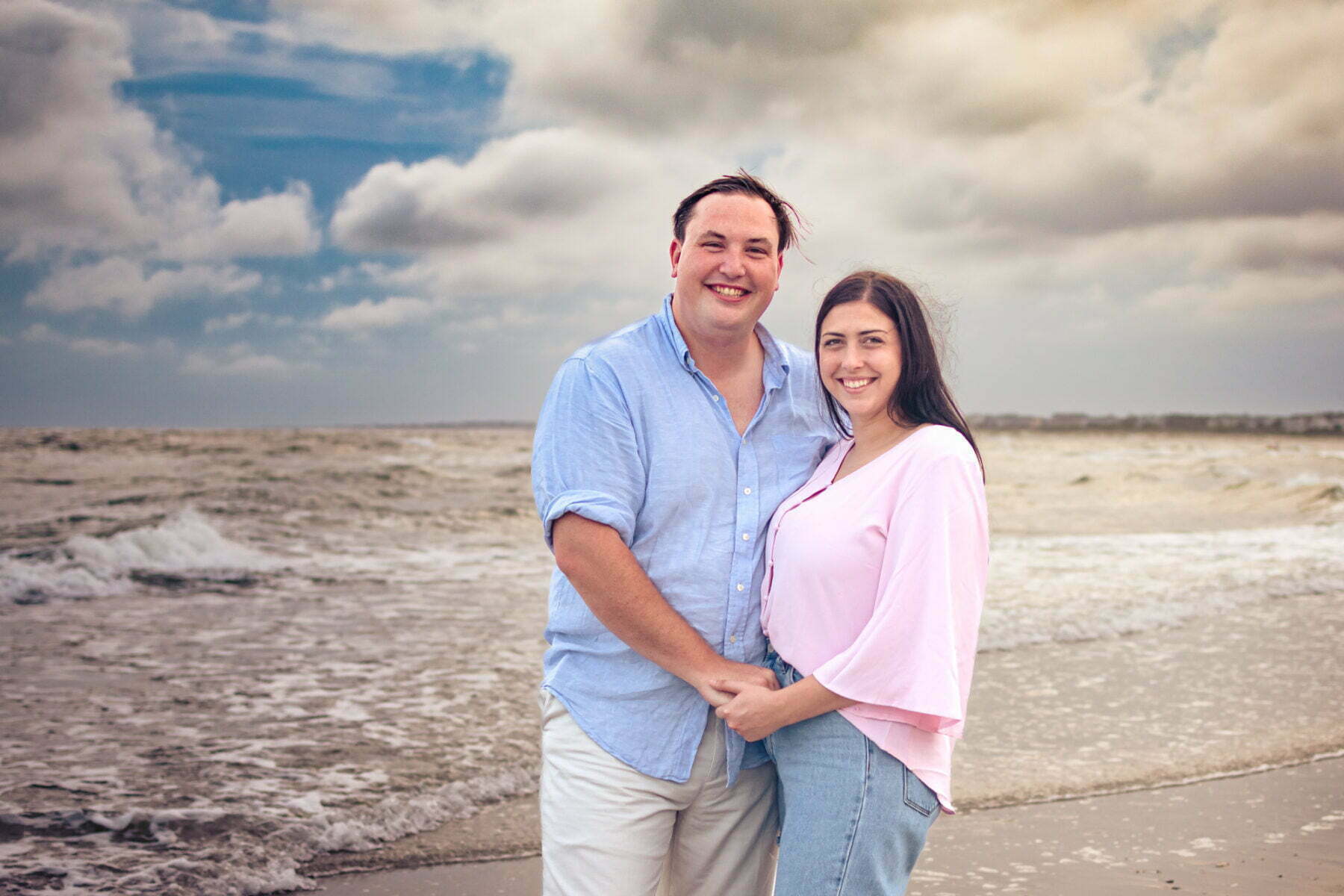 Southport, NC couples engagement portrait photography session on the water.