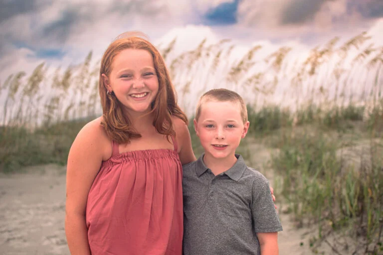 Lifestyle child portrait family photography session in Sunset Beach, NC.