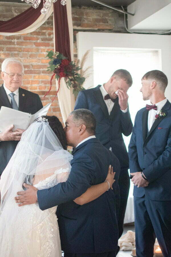 Wilmington, NC wedding photography first look portrait.