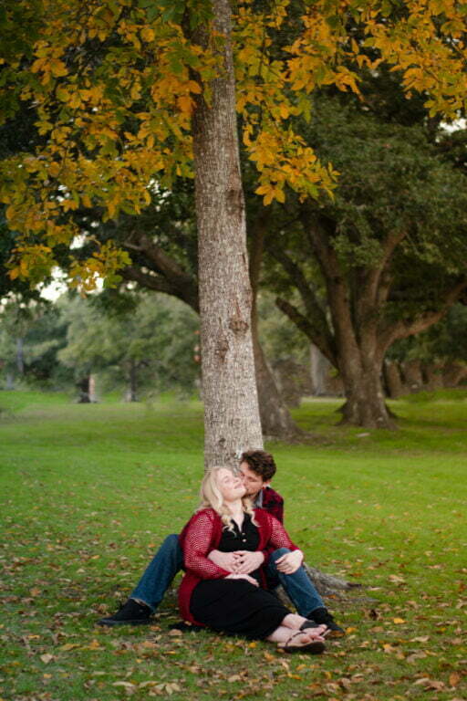 Maternity portrait photography during fall at Sunset Beach, NC.