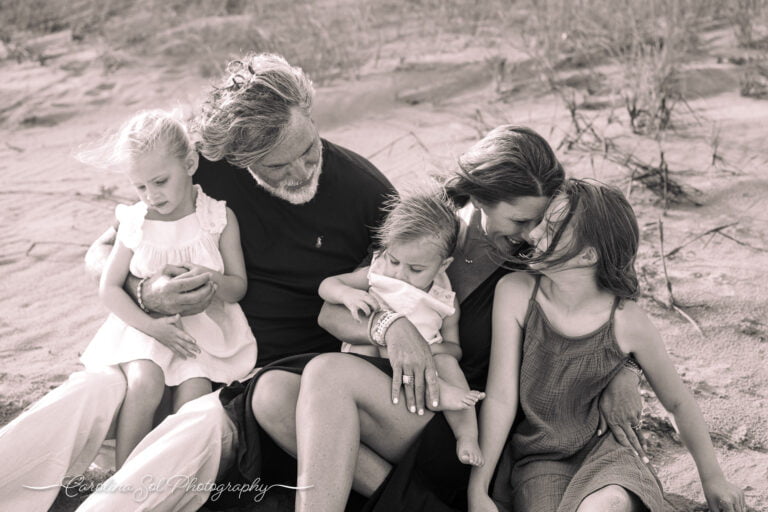 Holden Beach vintage B&W lifestyle family photography.