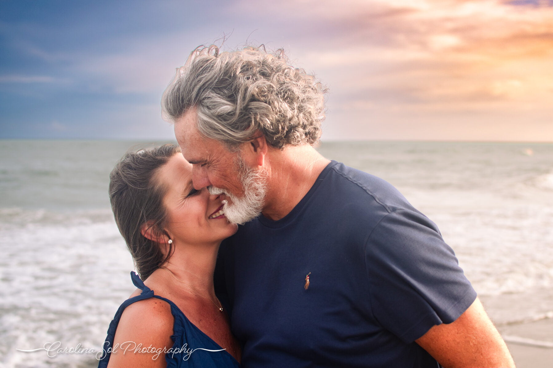 Emotive couples romantic portrait photography Holden Beach, NC.