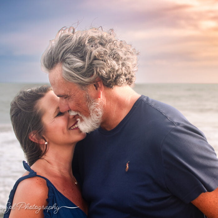 Emotive couples romantic portrait photography Holden Beach, NC.