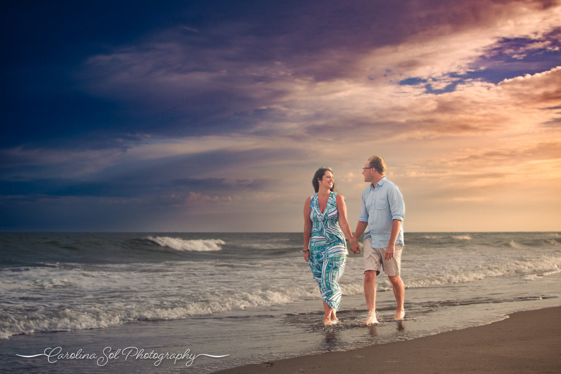 Adventure couples photography session Holden Beach, NC.