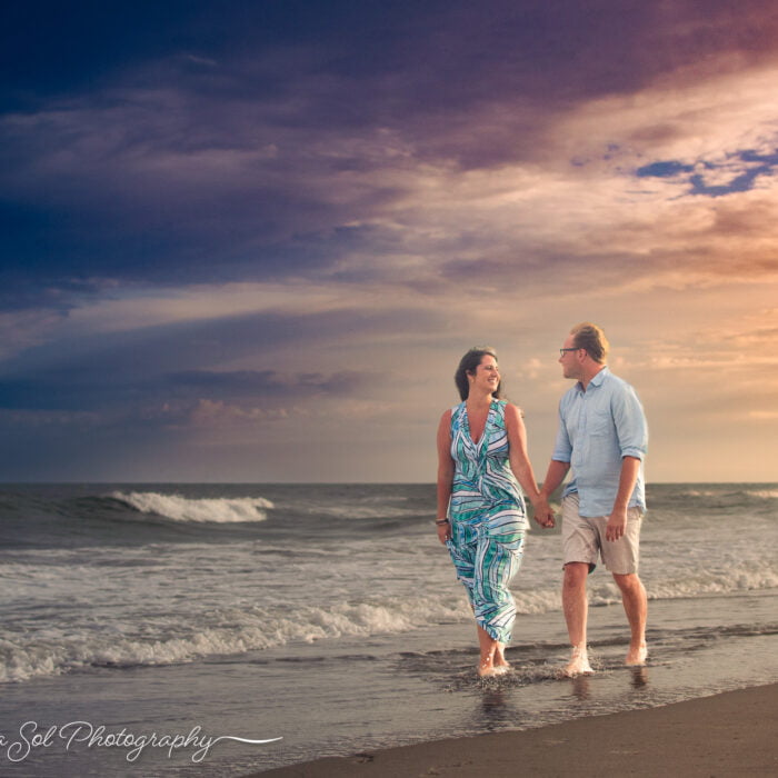 Adventure couples photography session Holden Beach, NC.