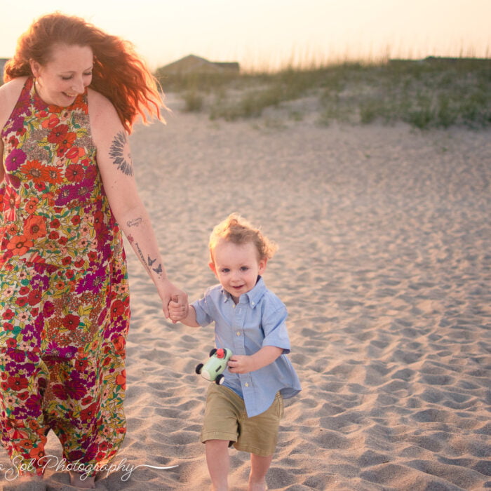 Candid mom and me photography session Holden Beach, NC.