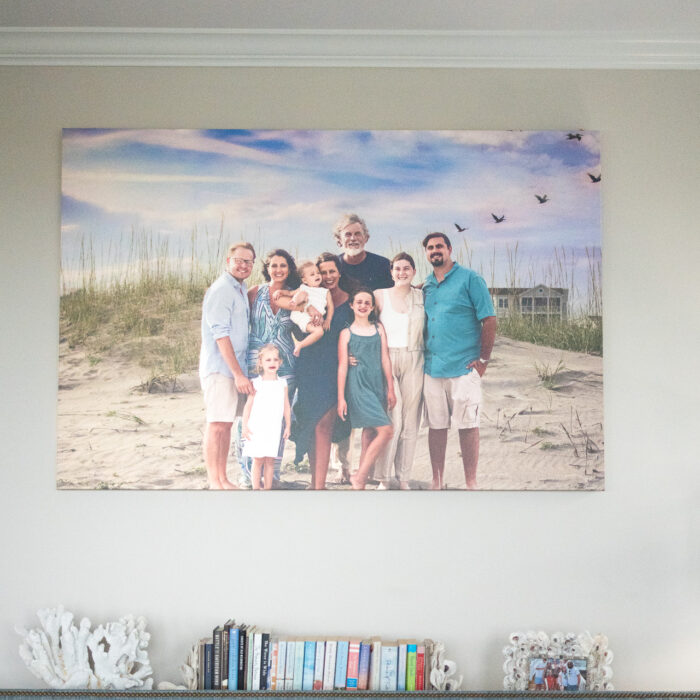 40x60" Natural wrap canvas custom designed wall art photography Holden Beach, NC.