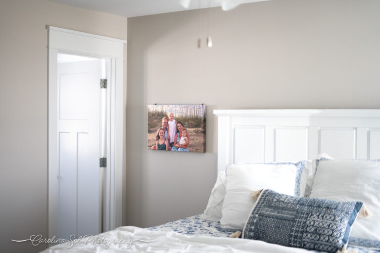 16x24" natural wrap canvas wall art custom fine art family photography holden beach, nc.