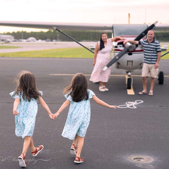 family photography airplane southport nc